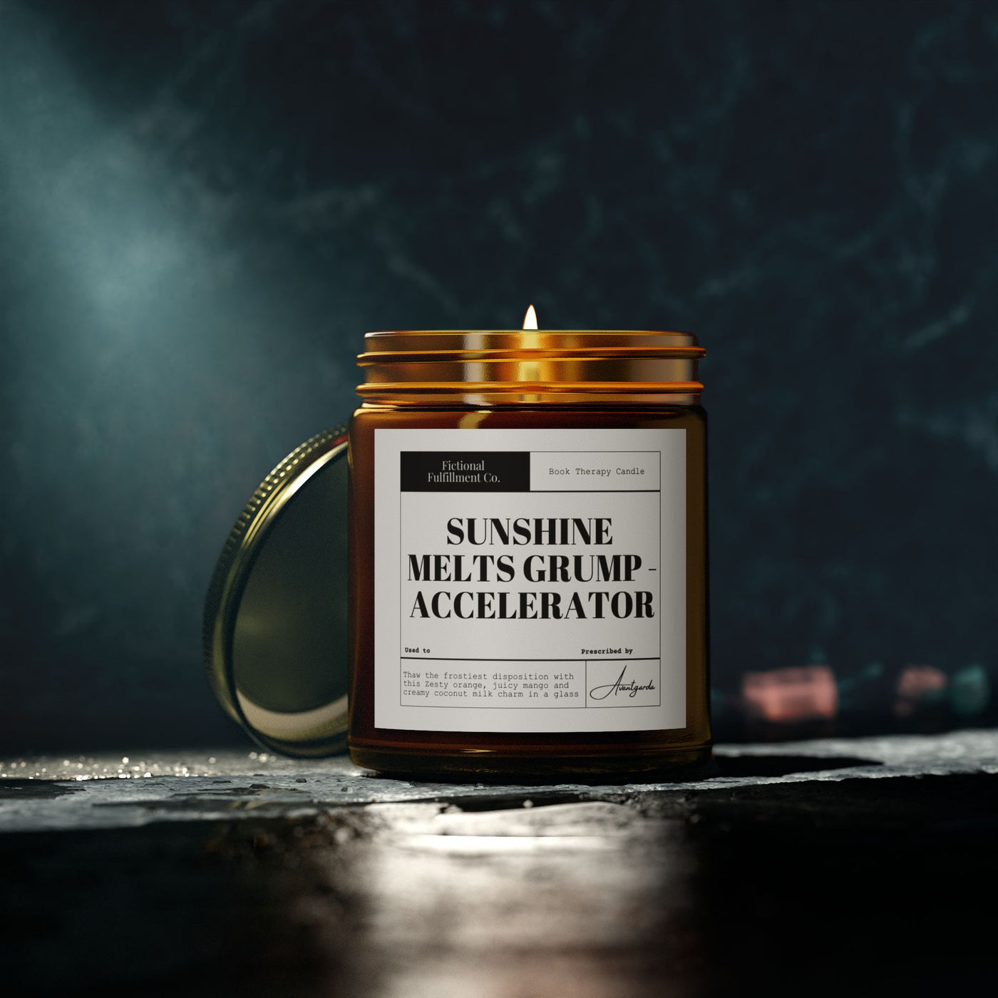 Sunshine Melts Grump - Mango Coconut-Scented Candle - Romance Reader Gift
