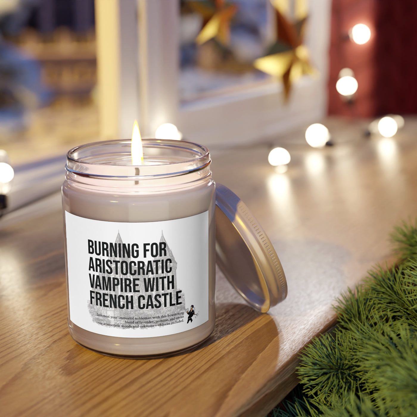 "Christmas Slow Dance at the Chateau" - Pine, Fir, Cinnamon Scented Candle with Gourmand Notes
