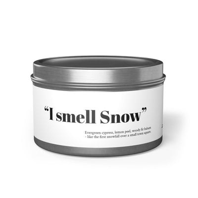 "I smell Snow" Evergreen Scented Tin Candle -  Gilmore Girls Gift